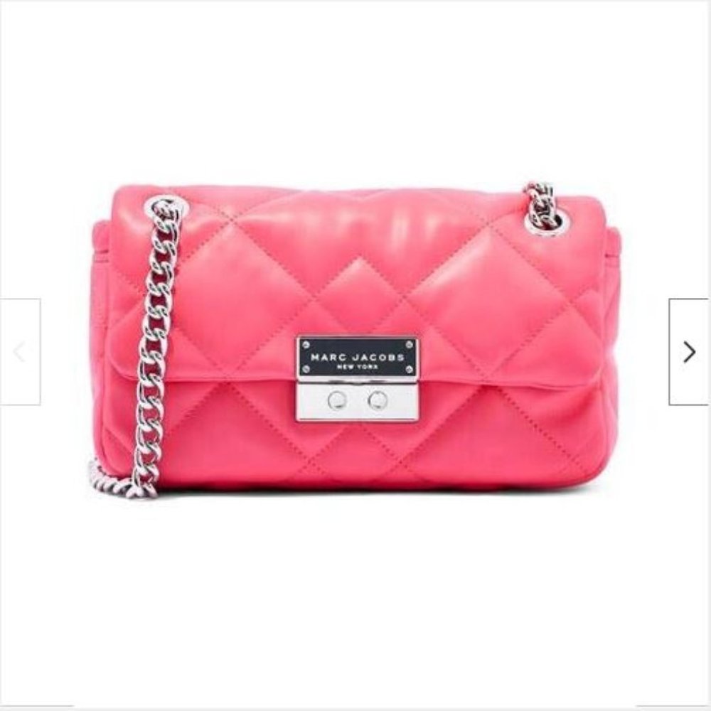 MARC JACOBS Quilted Moto Shoulder Bag in Pink Lemonade NEW WITH TAGS